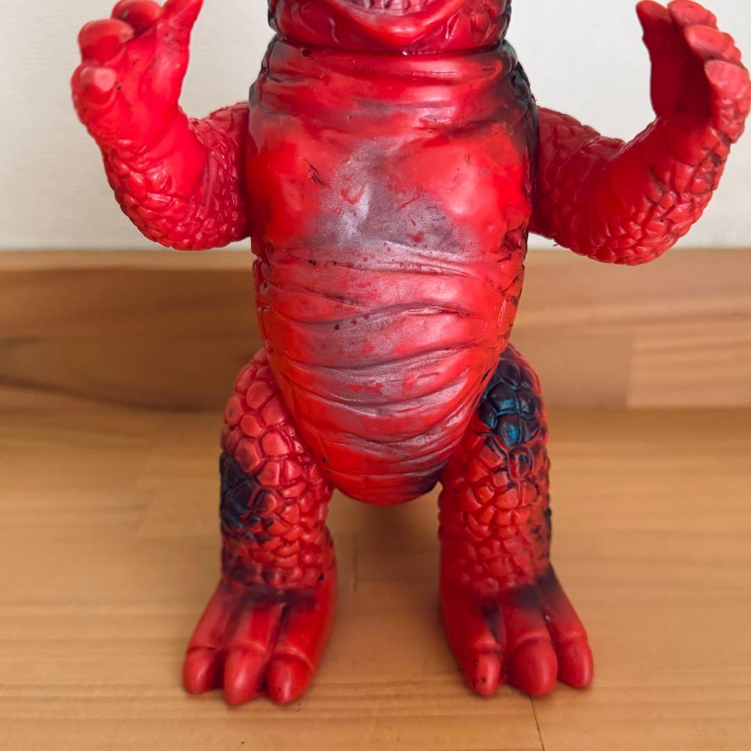 【無版権】六本角 火吹き怪獣 ソフビ 当時物 26002