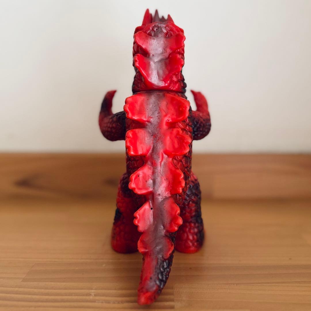 【無版権】六本角 火吹き怪獣 ソフビ 当時物 26002