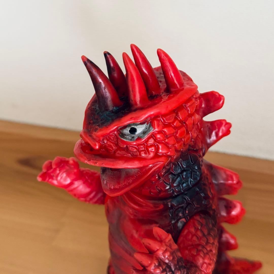 【無版権】六本角 火吹き怪獣 ソフビ 当時物 26002