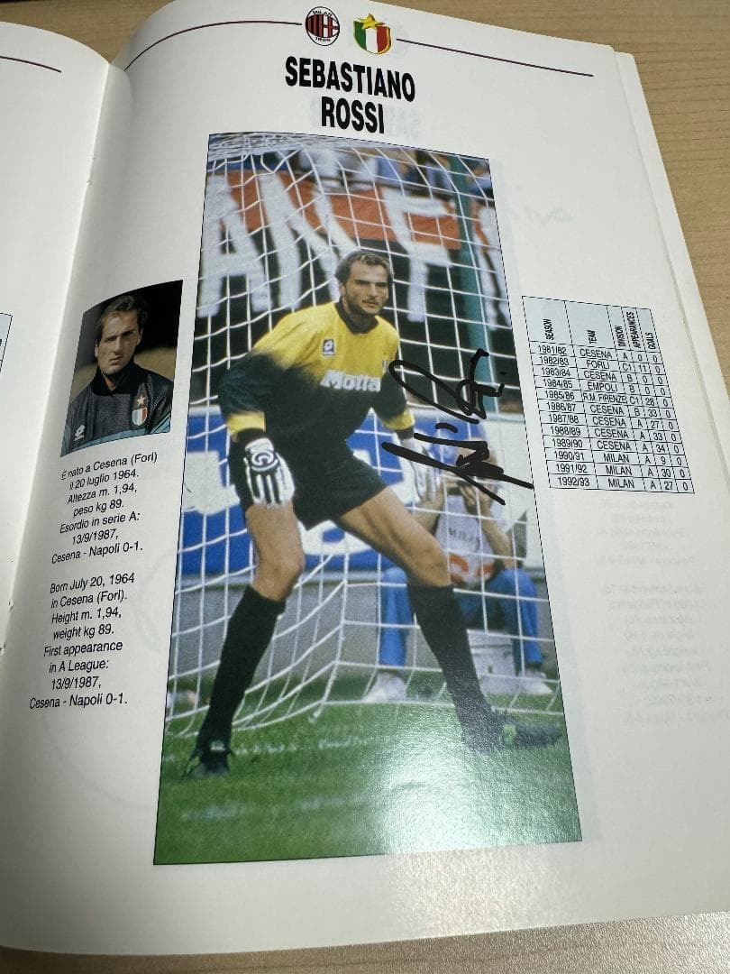 直筆サイン入り 1993 AC MILAN オフィシャルガイドブック