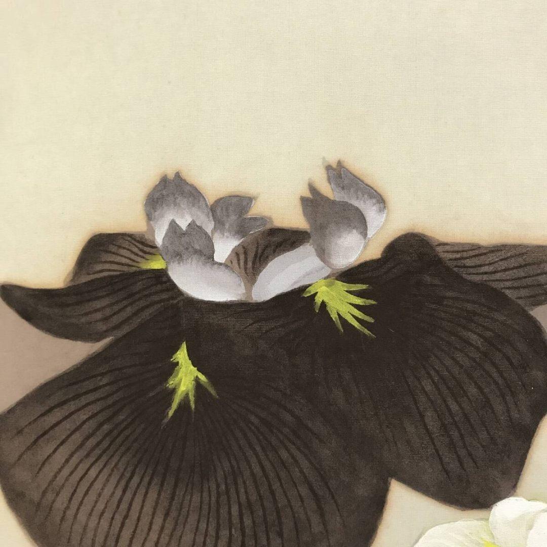 真作/橋口幾三郎/菖蒲図/花図/初夏の掛軸/掛軸/名家伝来/AK-944