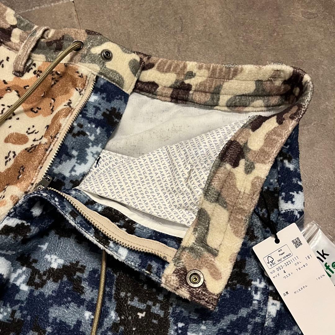 新品 パーリーゲイツ マルチカモ柄パンツ 耳当て付き防寒サンバイザー セット