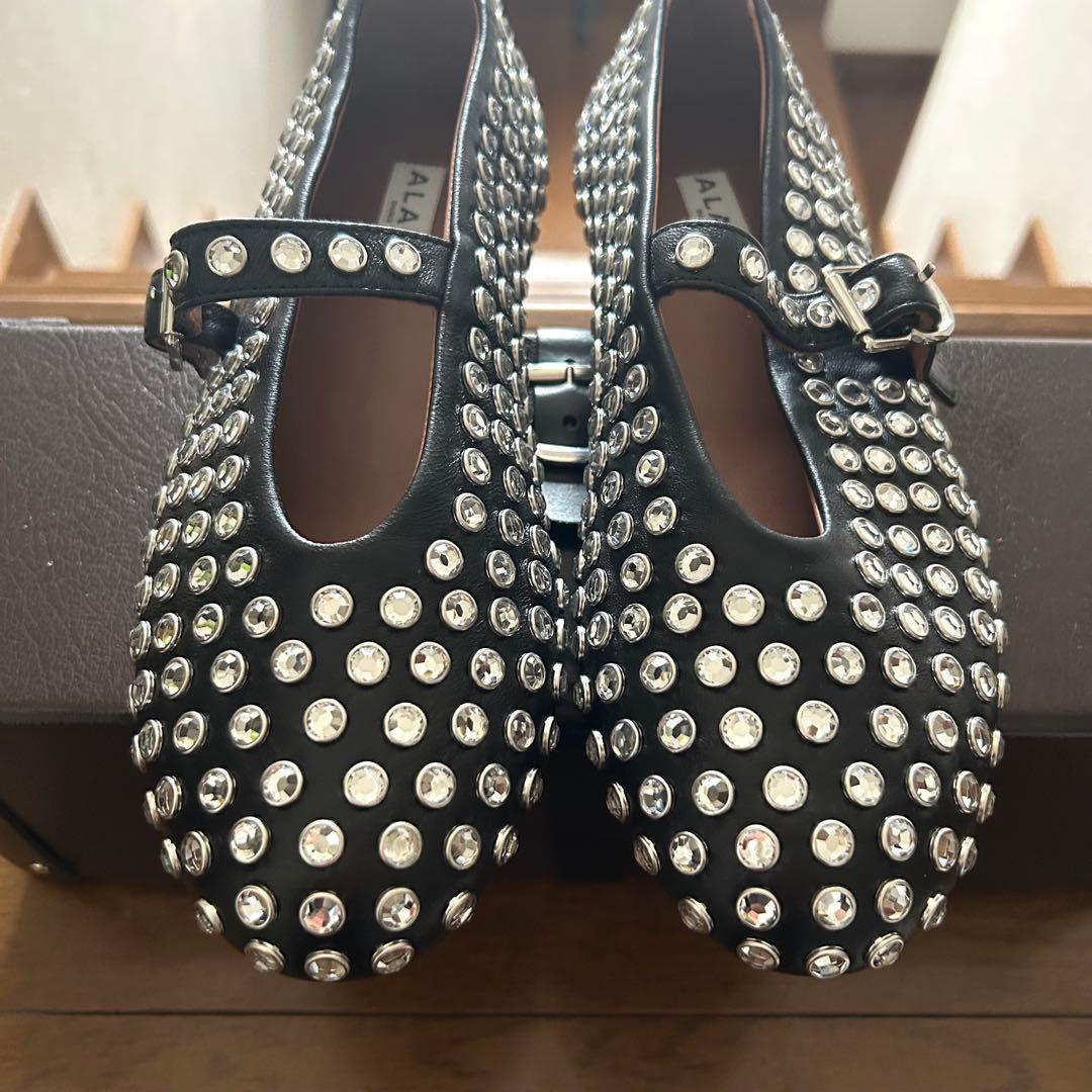 タキマキ愛用♡Alaia バレエシューズ ラインストーン　アライア　37 梨花
