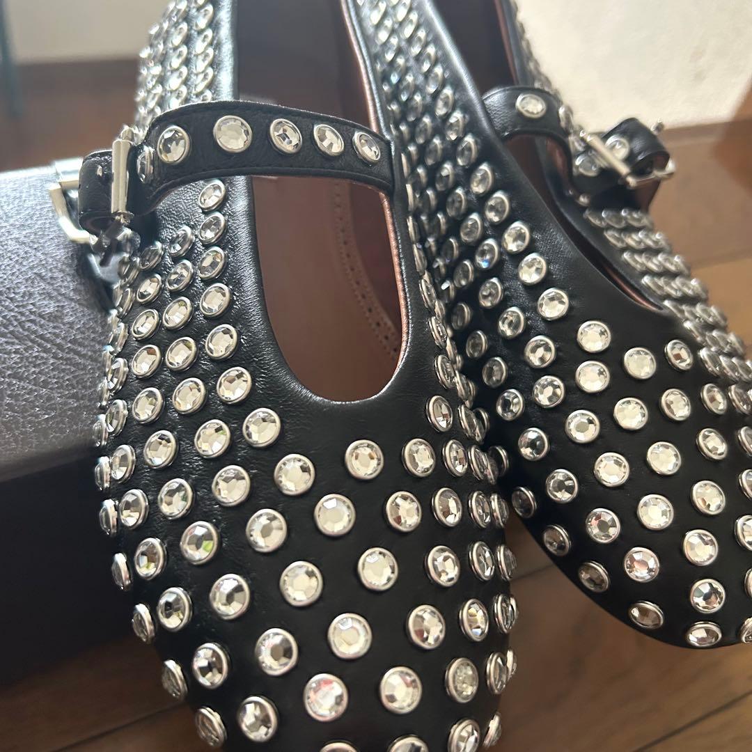 タキマキ愛用♡Alaia バレエシューズ ラインストーン　アライア　37 梨花