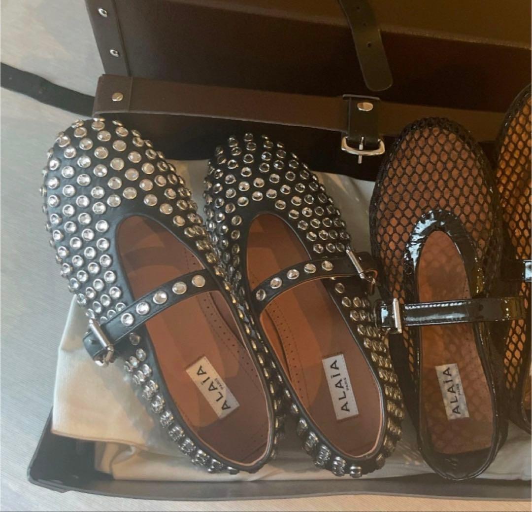 タキマキ愛用♡Alaia バレエシューズ ラインストーン　アライア　37 梨花