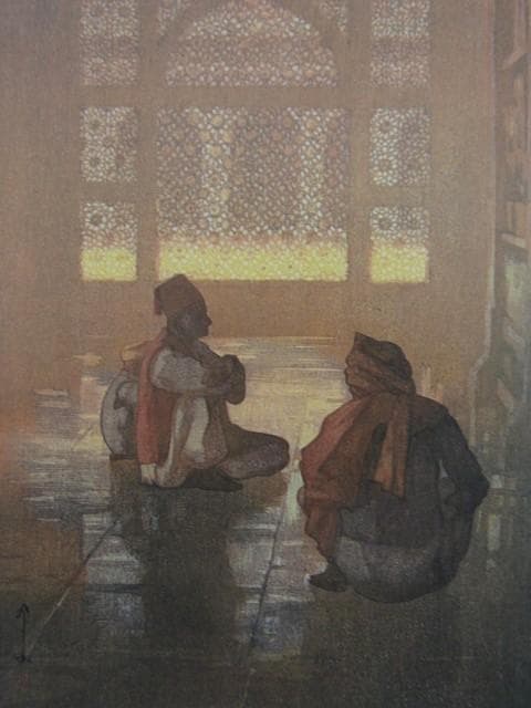 吉田博、【フワテプールシクリ】、希少画集画、高級新品額・額装付、状態美麗