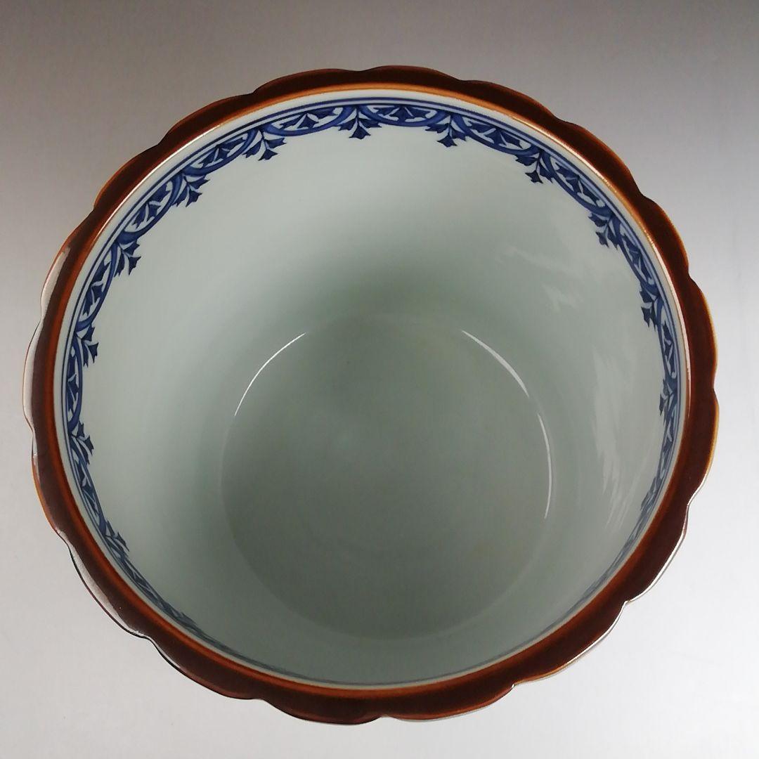 Ｗ３８０　水指　『染付　祥瑞文　一重口』『手塚祥堂 造』　共箱　茶道具