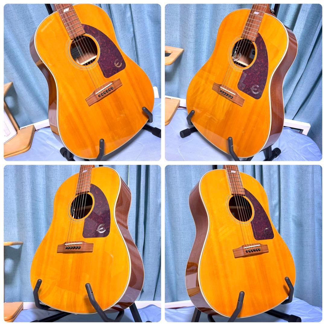 【牛骨☆エレアコ】Epiphone☆テキサン！ナチュラル【弾き易く調整☆新品弦】