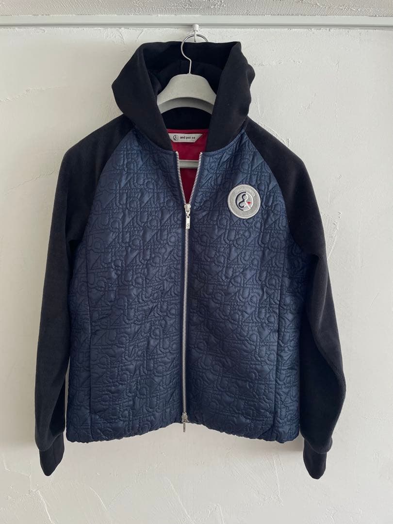 美品★and per se ネイビー中綿切替ジャケット