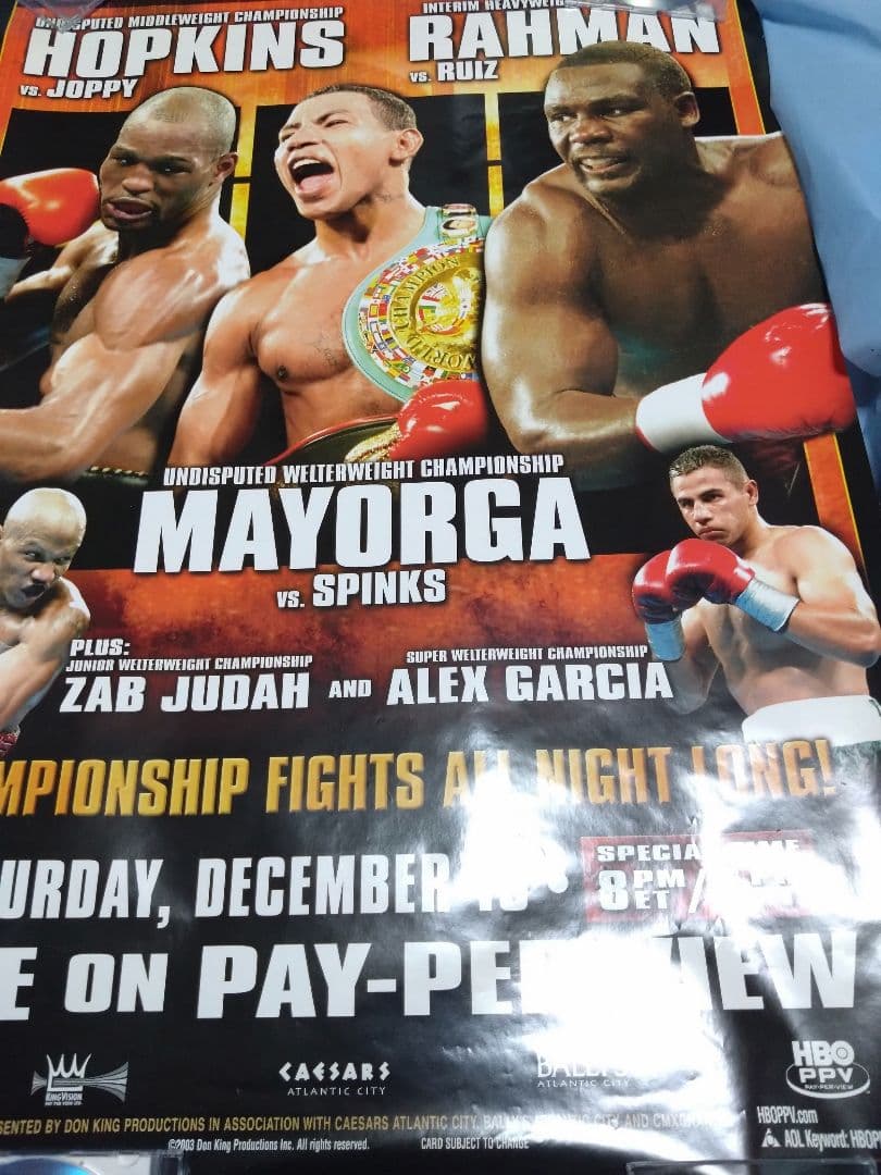 ボクシング ポスター boxing posterホプキンス✕ジョッピーマヨルガ