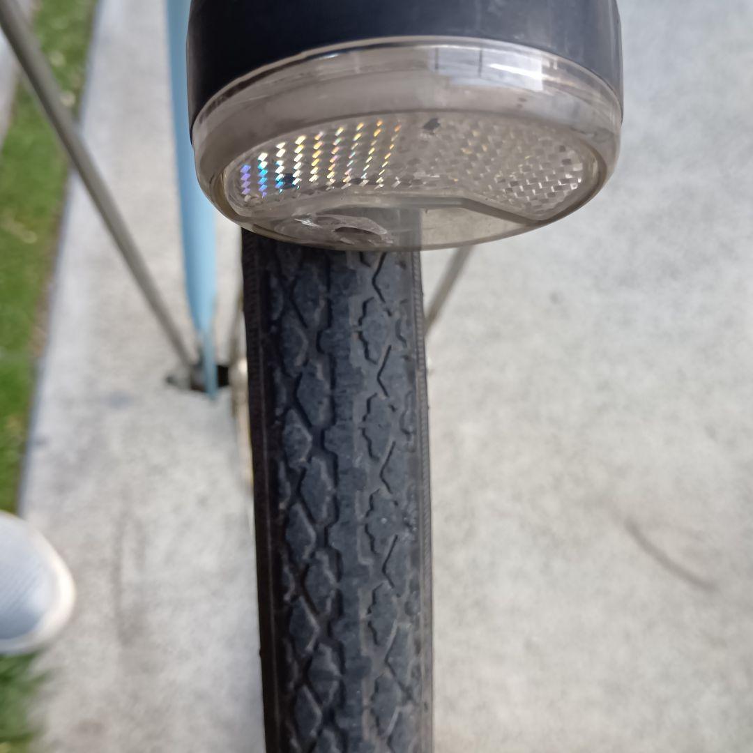 水色 電動アシスト自転車 前面バスケット付き
