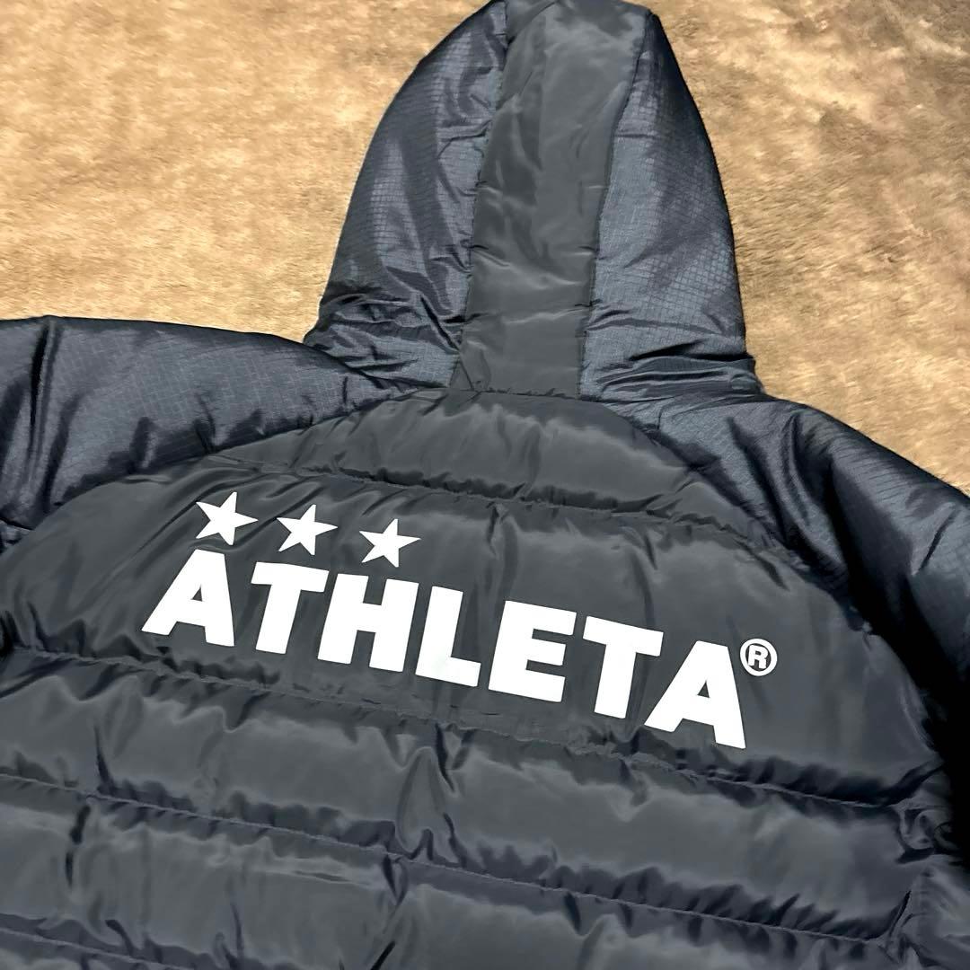 【美品】ATHLETA アスレタ ベンチコート ブラック 黒 サッカー 防寒