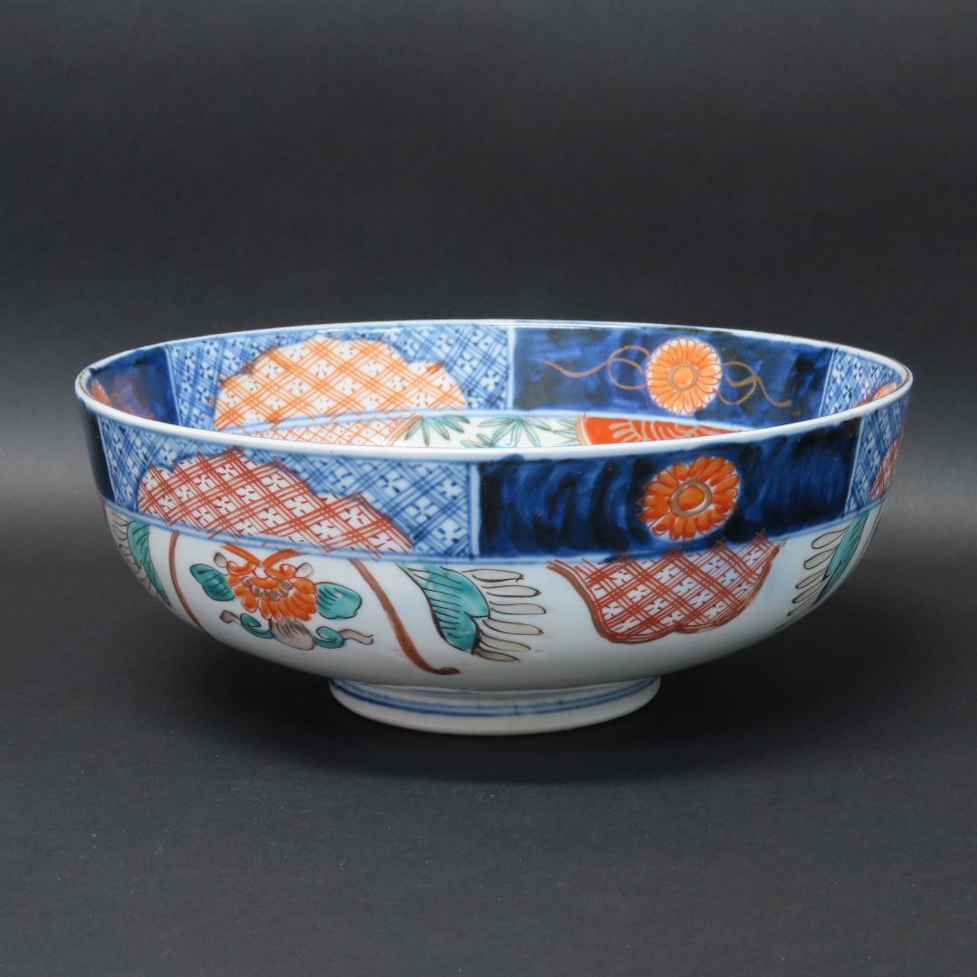 ⭕411 古伊万里 色絵錦手 三ツ鉢 菓子鉢 花鳥文 明治時代
