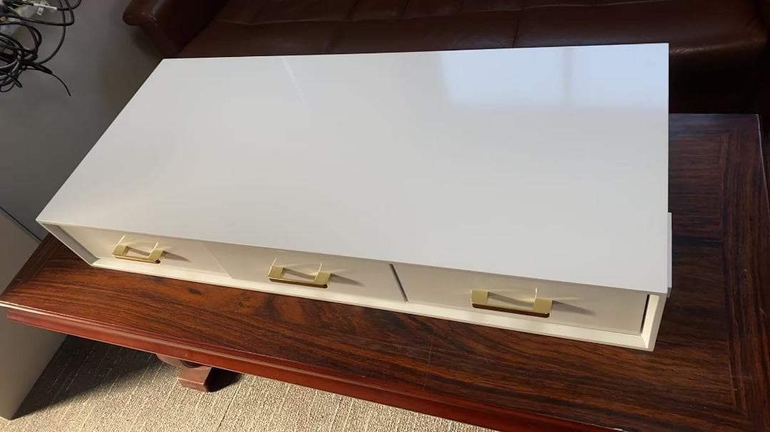【3点セット】電源付きホワイト化粧台三色変化ミラー訳あり品206-100-04