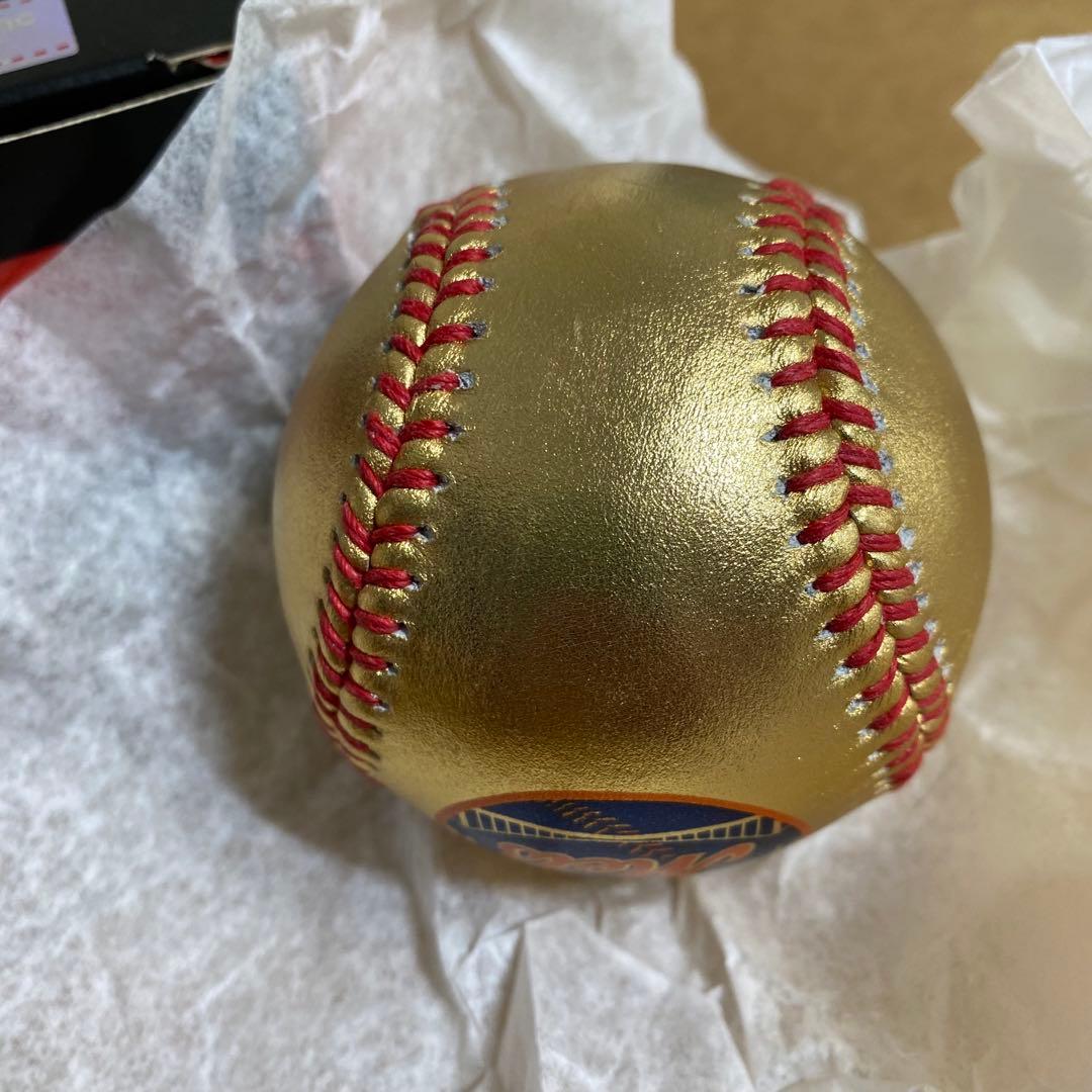 ニューヨークメッツ ゴールドレザー野球記念ボール Rawlingsローリングス