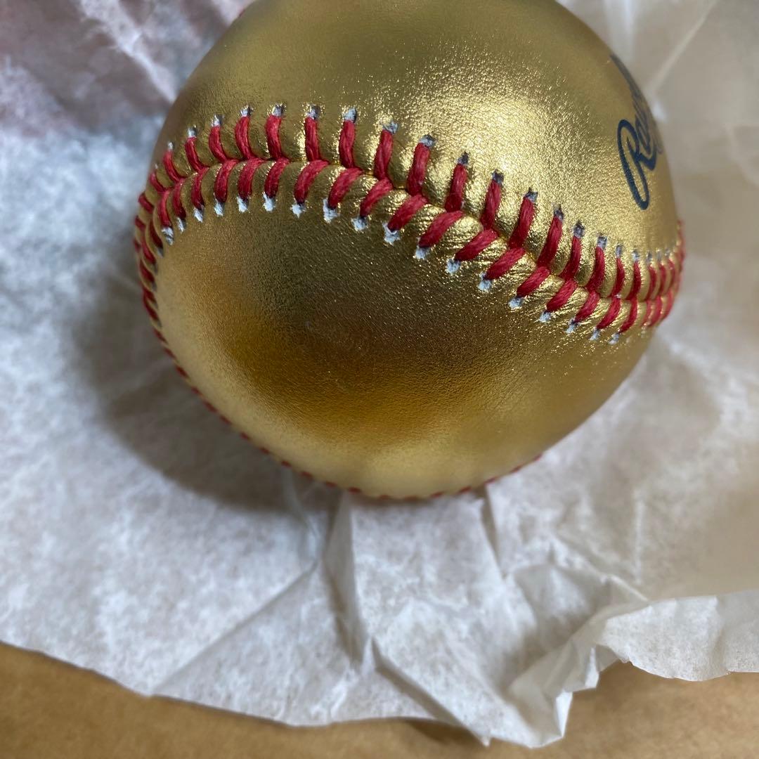 ニューヨークメッツ ゴールドレザー野球記念ボール Rawlingsローリングス