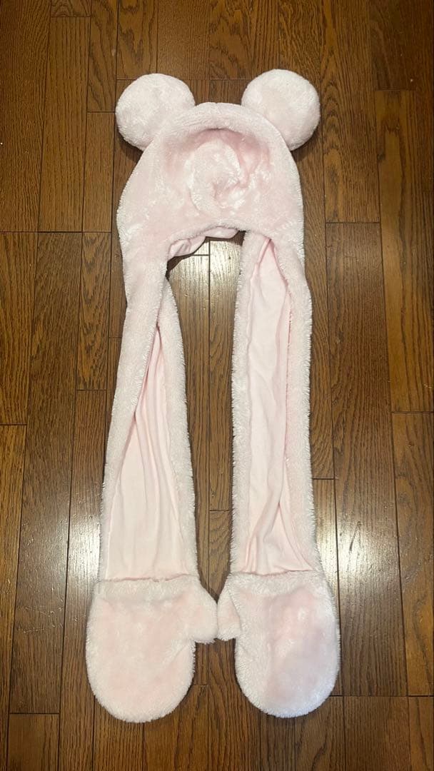 【大幅お値下げ中】ミニーマフラーキャップピンク