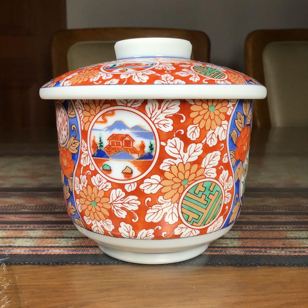 『決算うー特価』　龍峰　金彩　茶碗蒸し器　5客