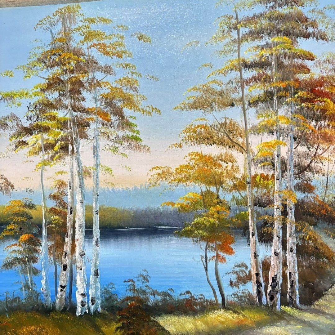 手描き 水彩油画 風景画 インテリア 絵画 約70×100cm