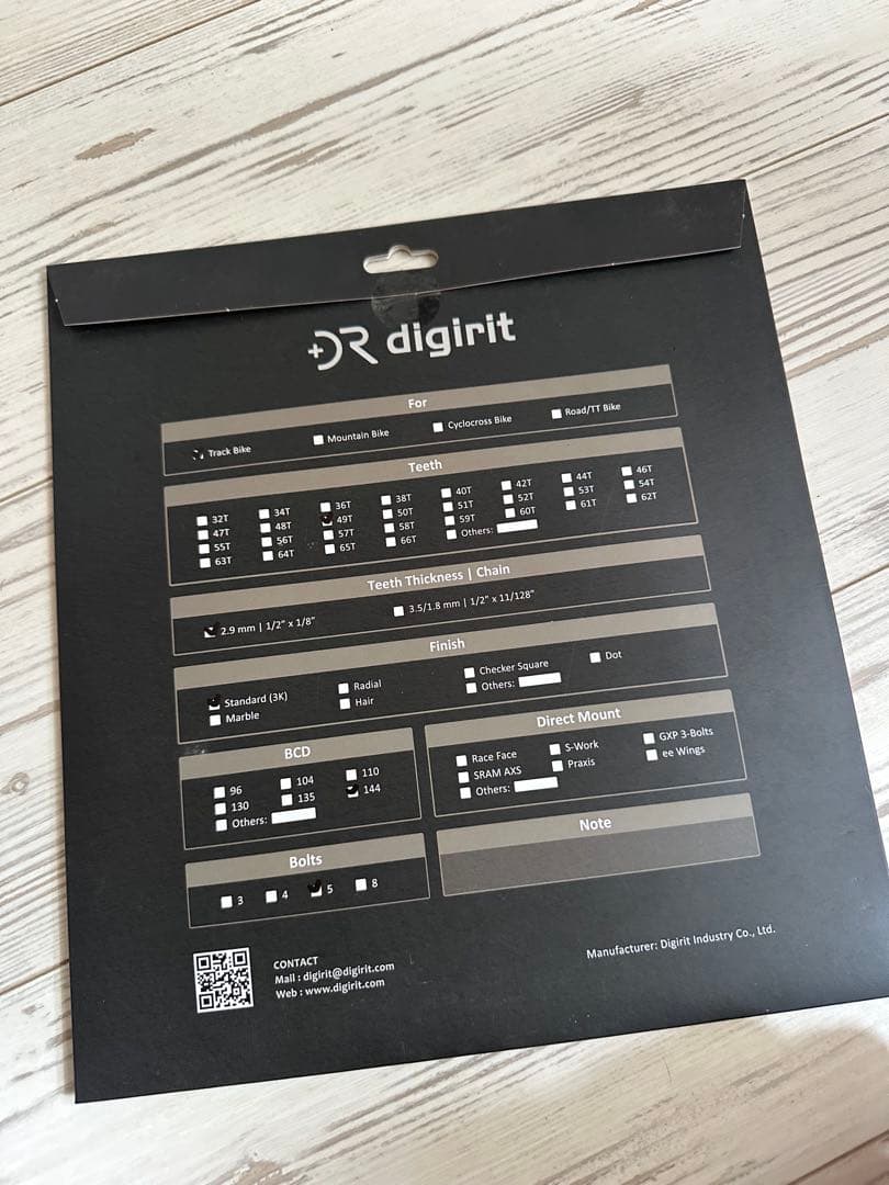 digirit カーボン チェーンリング 49T トラック/シングルスピード