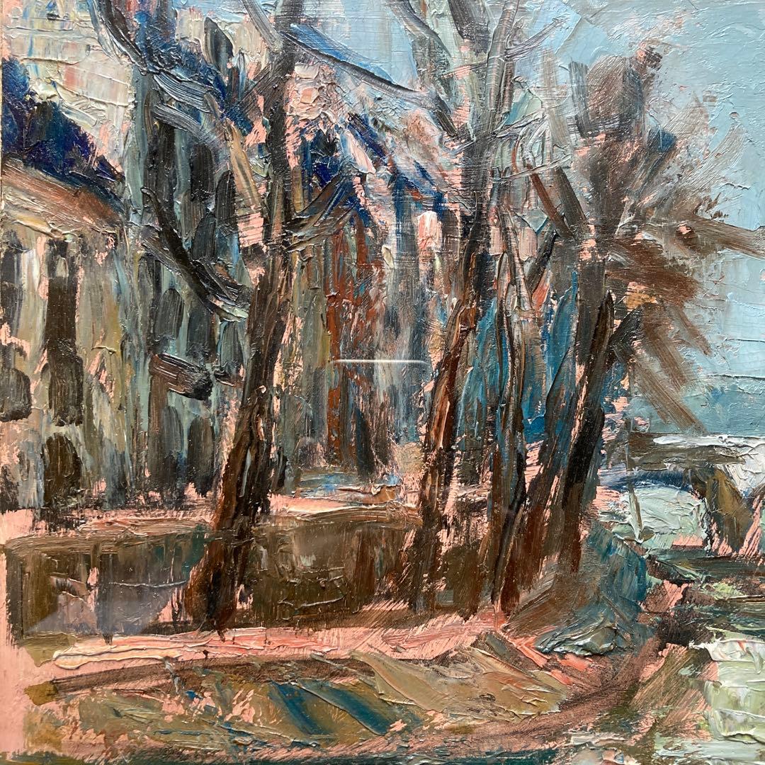 遠山清 「パリセーヌの冬」￼1959年日展審査員額46×56絵26×34CM5F