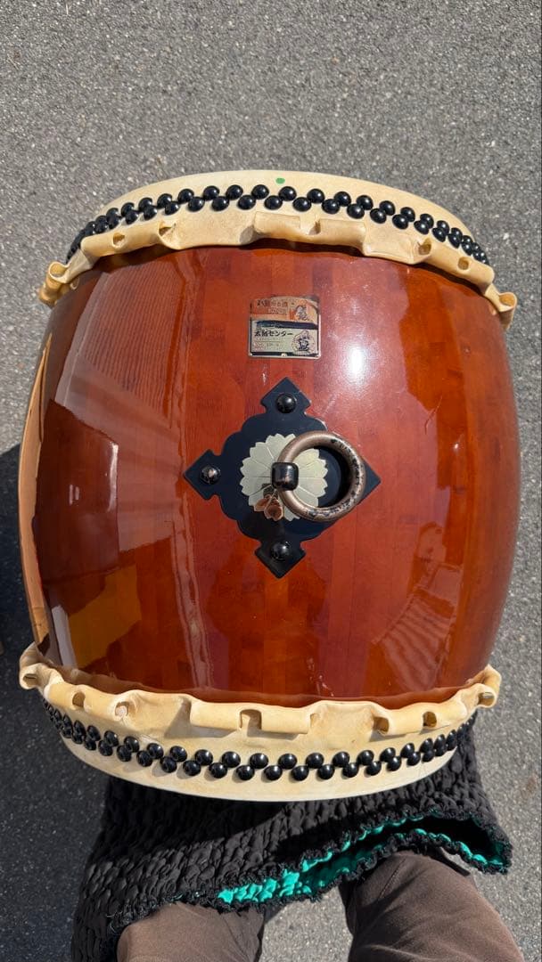 【引取り限定】和太鼓 集成材尺5直径約45cm①