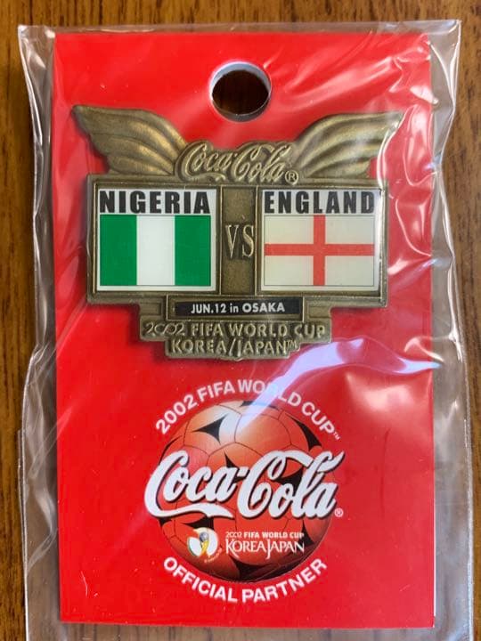 '02日韓WCコカコーラEngland予選3試合ピンズ(対戦国・日程刻印)希少品