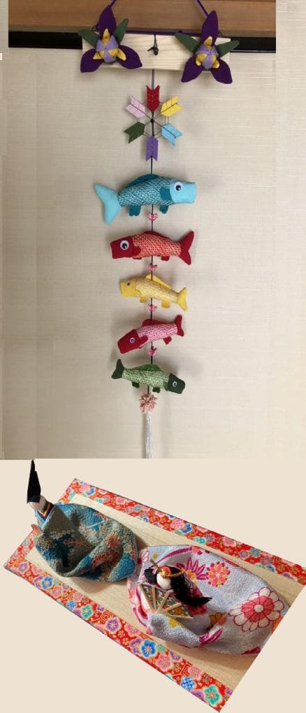 .【新品未使用】【節句飾り]　01　 雛人形と室内鯉のぼり