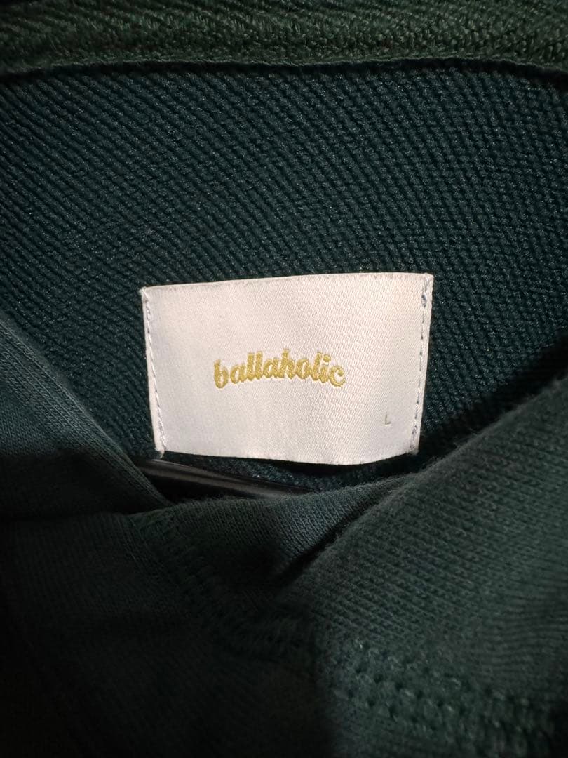 BALLAHOLIC カレッジロゴ　Lサイズ　フード付きパーカー ダークグリーン