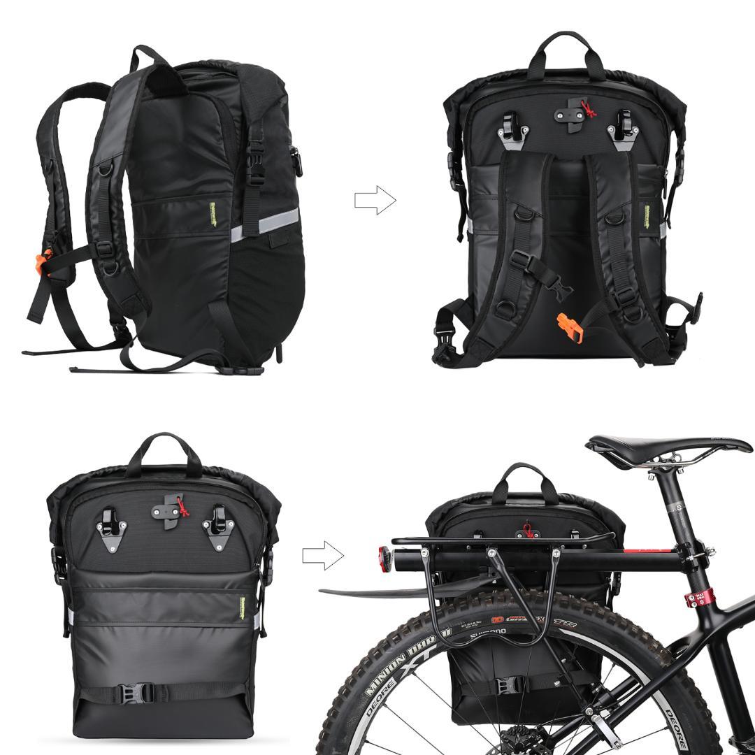Rhinowalk 自転車 パニアバッグ+リュック 2in1多機能 24L 防水