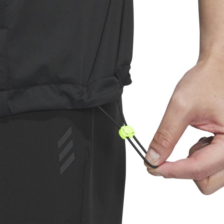 【2XL】アディダス ゴルフ 防風 裏地メッシュ 半袖ハーフジップジャケット 黒