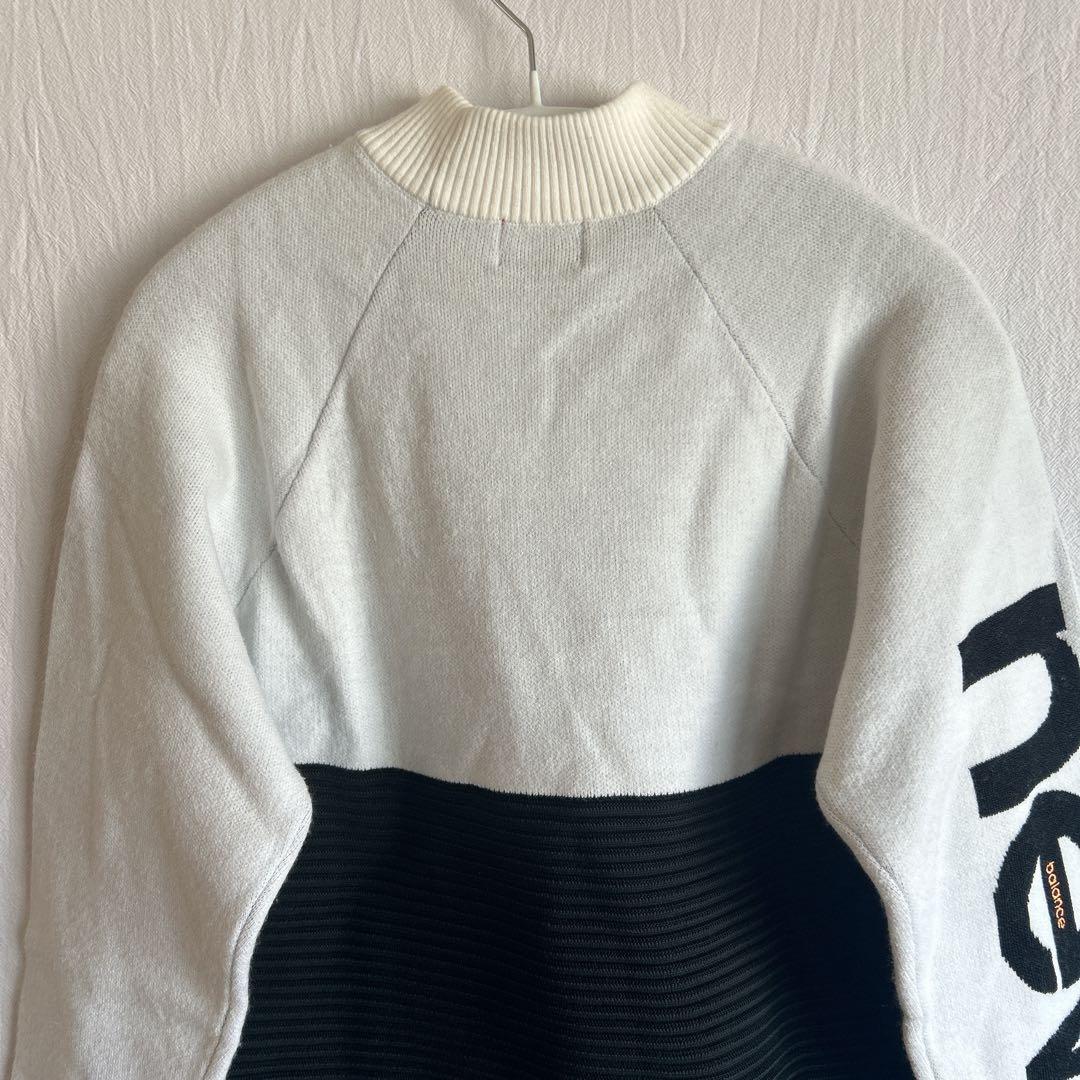 ニューバランスゴルフ モックネックニット 白黒 0サイズ 美品