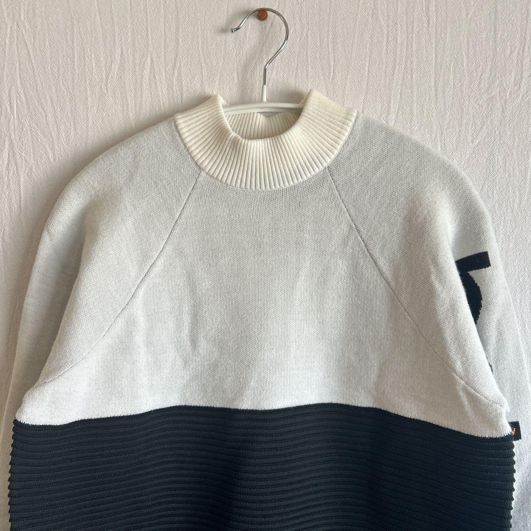 ニューバランスゴルフ モックネックニット 白黒 0サイズ 美品