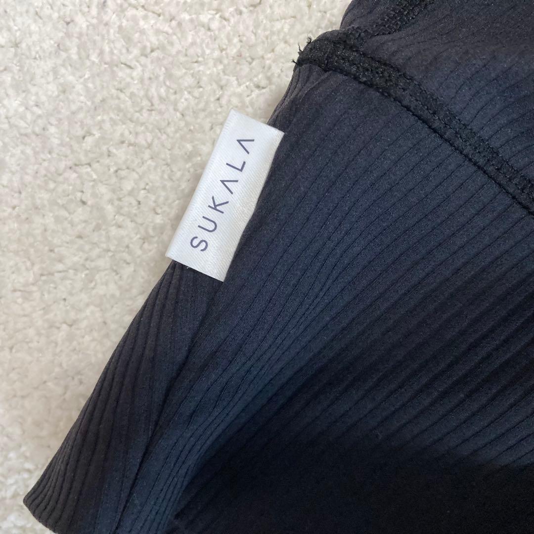 SUKALA スカーラ ベーシック リブフレアパンツ M ブラック