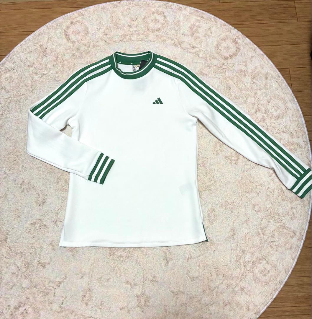 新品✨アディダス L 緑スリーライン モックネック&スカート セットアップ 白