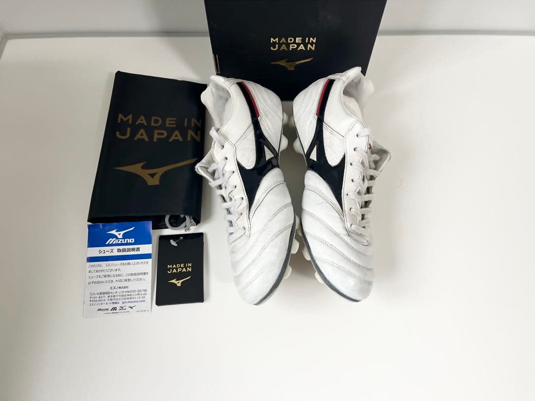 【美品】ミズノ モレリア2 JAPAN ショートタン 26.5cm ホワイト