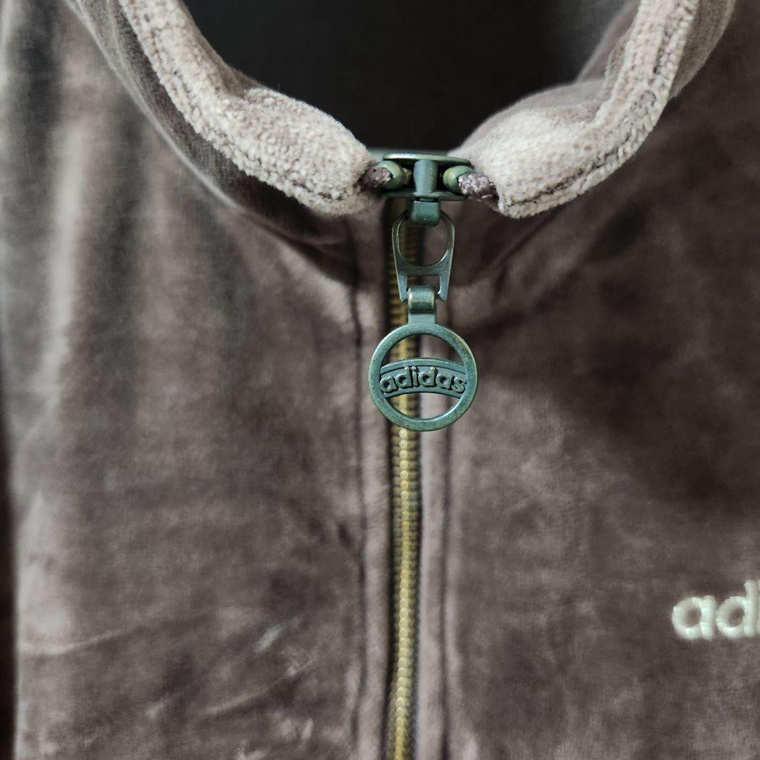 【XL】アディダス adidas トラックジャケット ジャージ ブラウン ベロア
