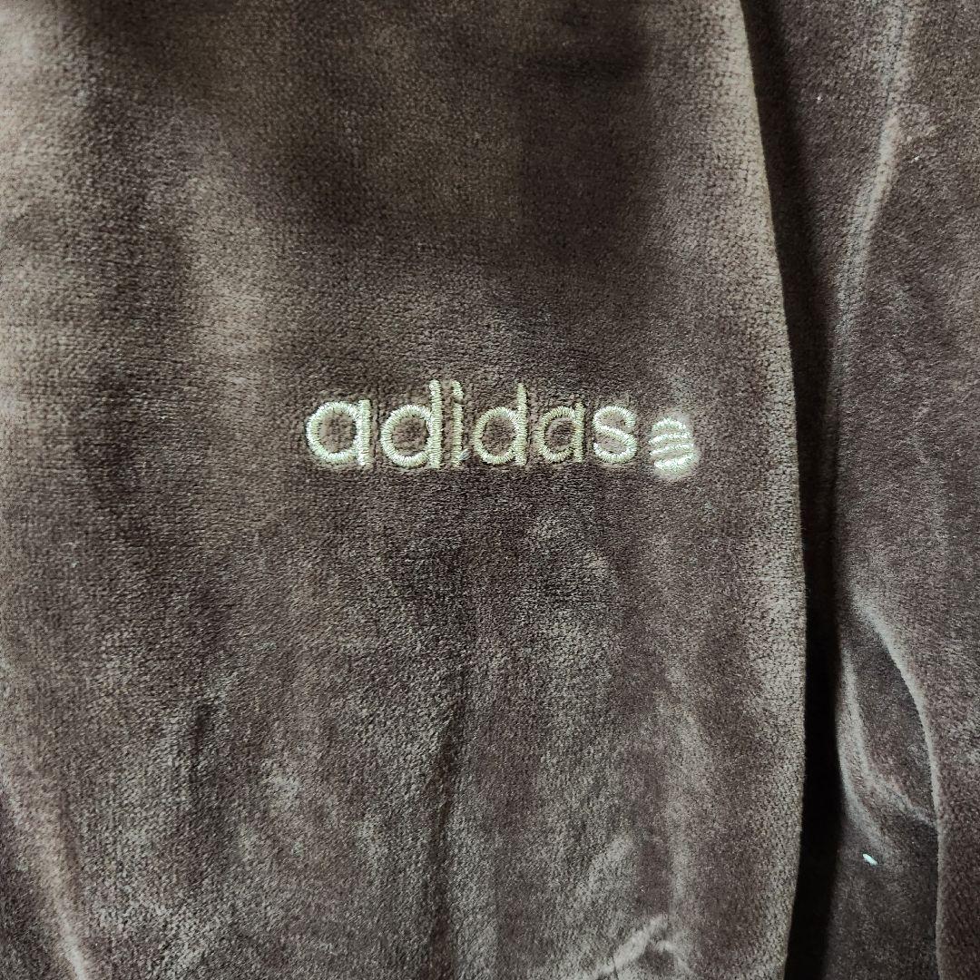 【XL】アディダス adidas トラックジャケット ジャージ ブラウン ベロア