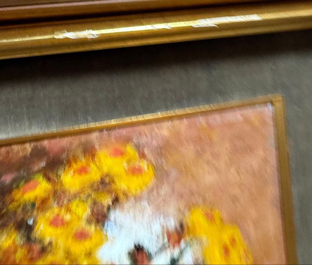 浦久保義信　「花」油彩画 花瓶の花
