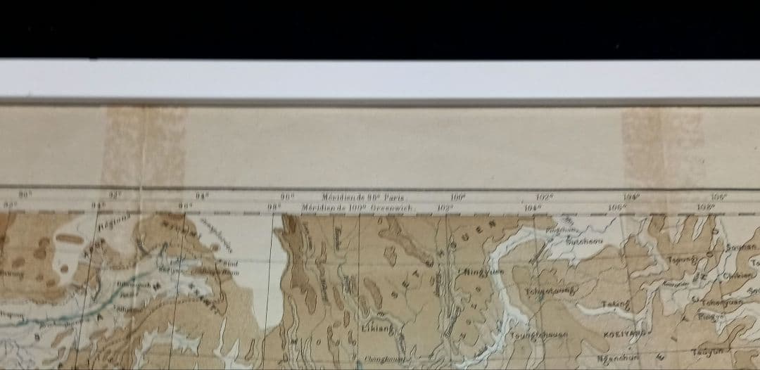 額装品　1882年　「インドシナ半島」大型作品