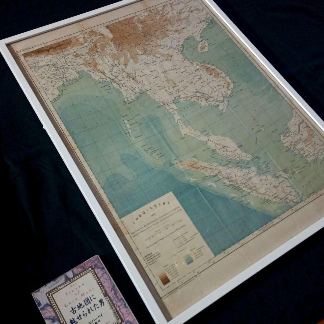 額装品　1882年　「インドシナ半島」大型作品