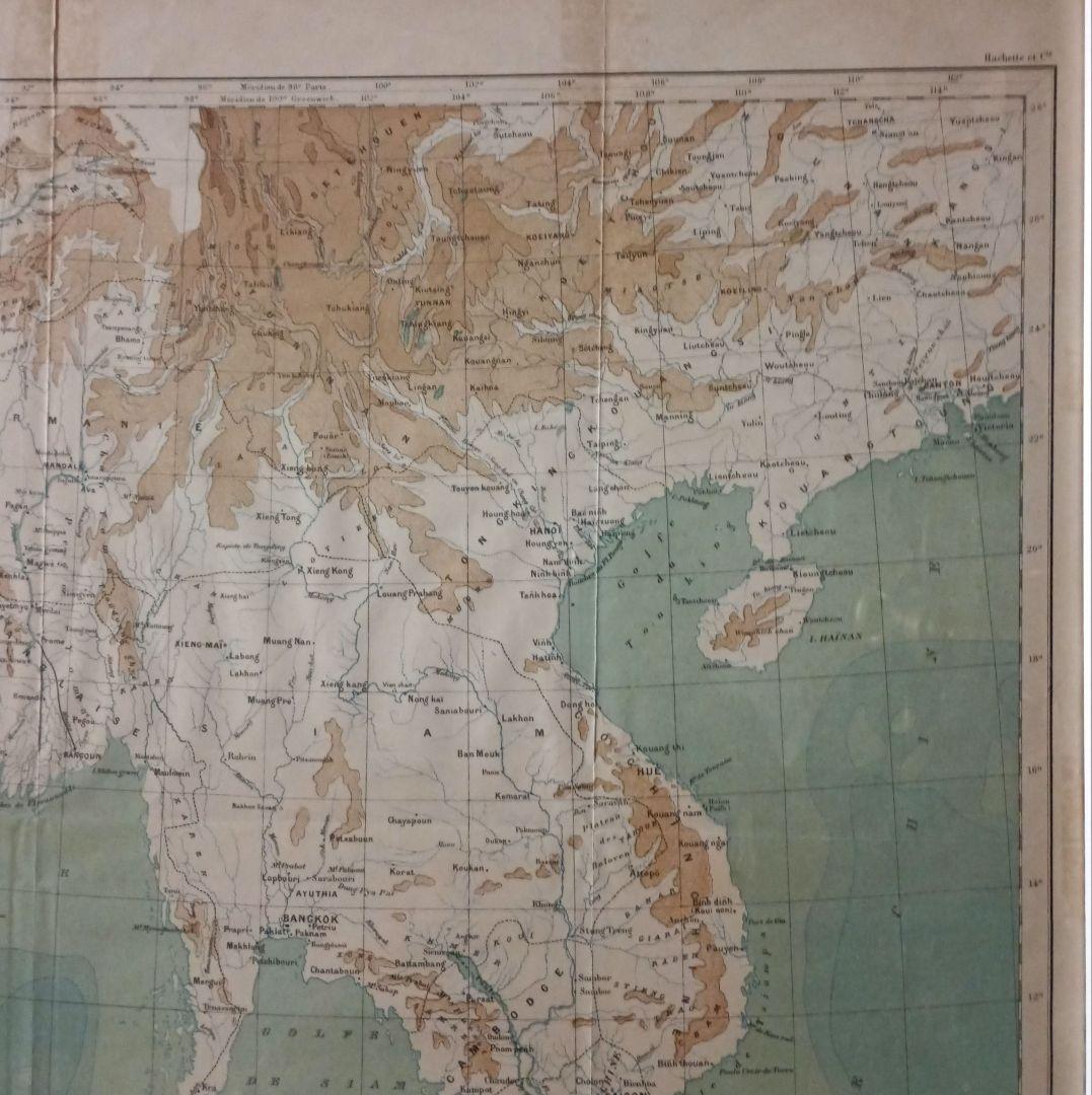 額装品　1882年　「インドシナ半島」大型作品