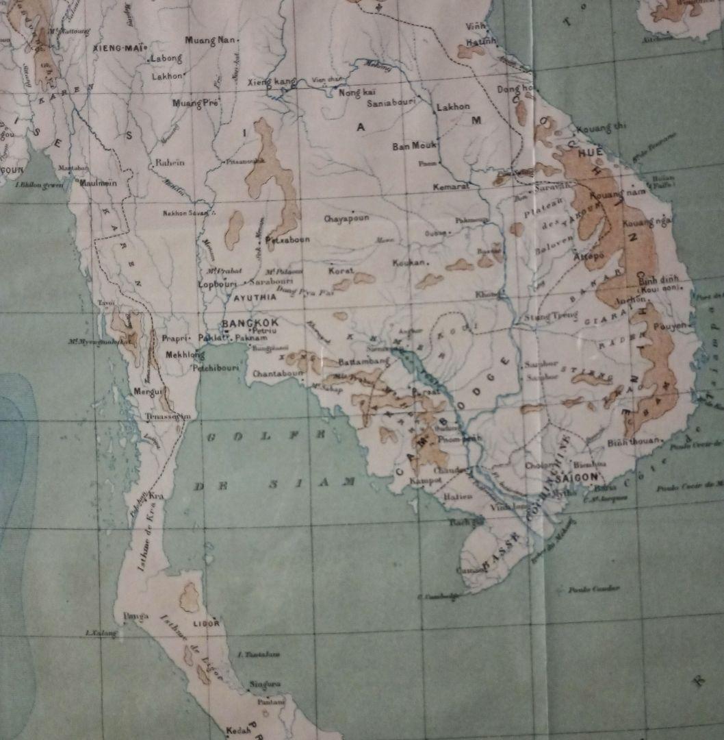 額装品　1882年　「インドシナ半島」大型作品