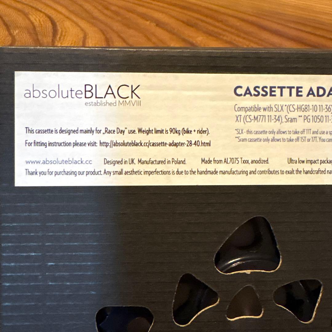 Absoluteblack スプロケットアダプター　超軽量CNC 28-40T