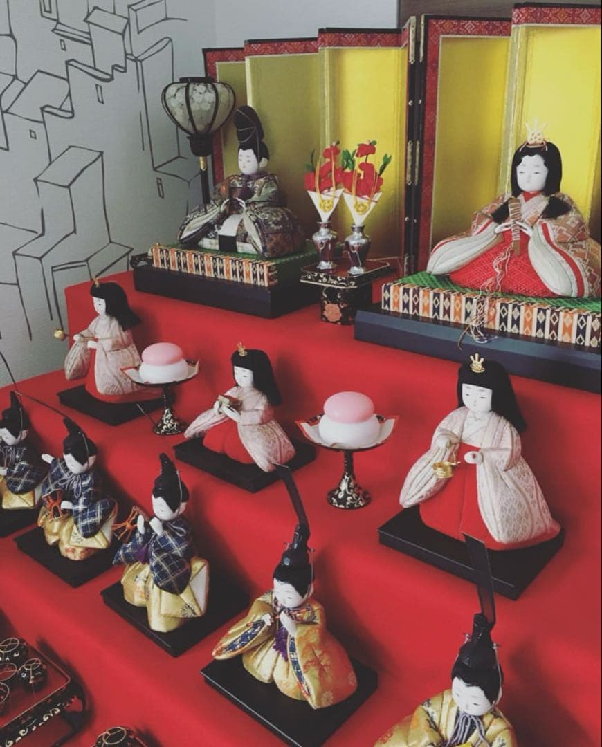 【美品　送料込合計¥66000】　木目込み雛人形　7段飾り　雛祭り　①