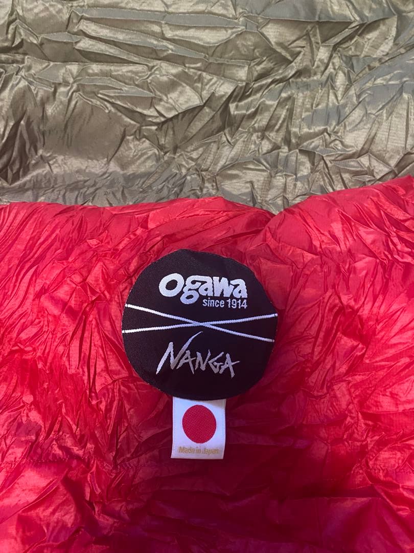 Ogawa Nanga寝袋(羽毛600g)カーキ×レッド
