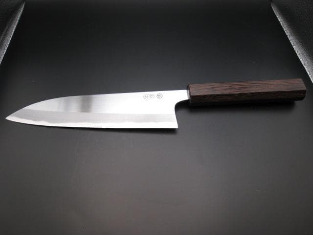 [新品未使用] 三徳包丁180mm 磨き仕上げ 白紙1号 ウエンジ 八角