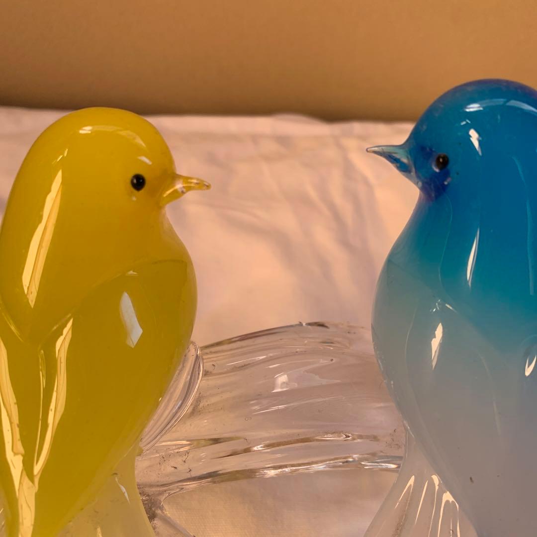 イタリア製　鳥　ガラス置物