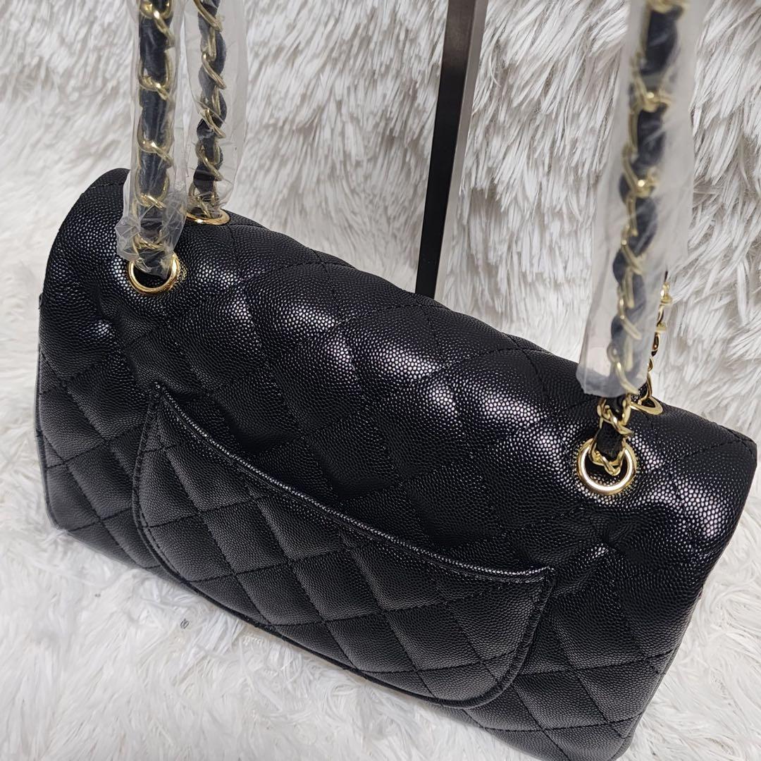 ゆ*様 CHANEL　ショルダーバッグ　キャビアスキン　デカバック　黒