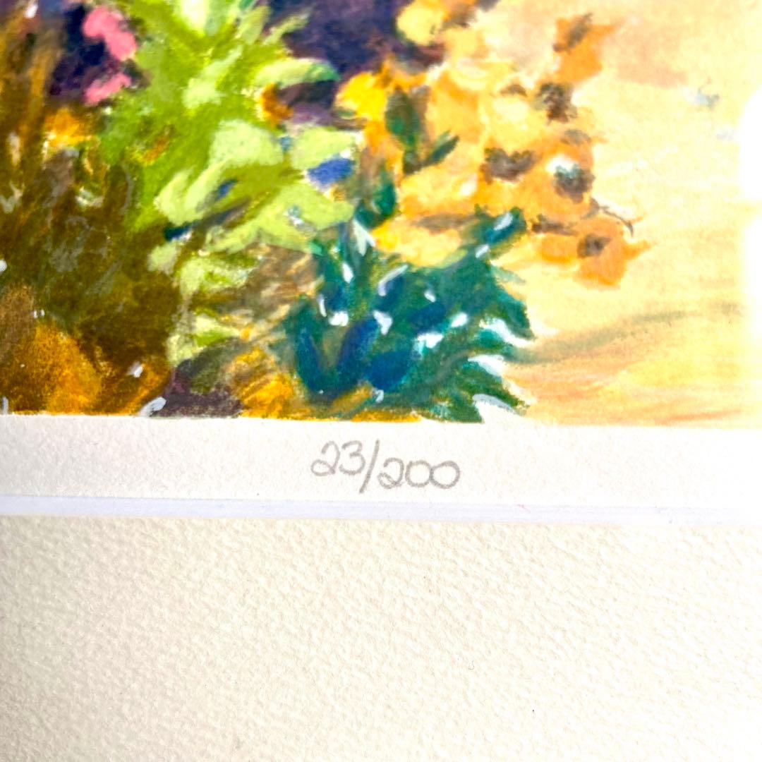 ジョン・パウエル　John Powell 花と垣根　シルクスクリーン　版画